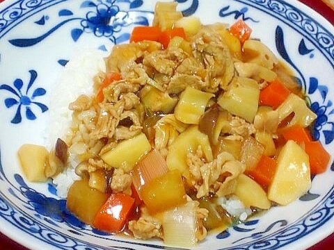 ほっこり♡冬の丼もの♪根菜のあんかけ丼